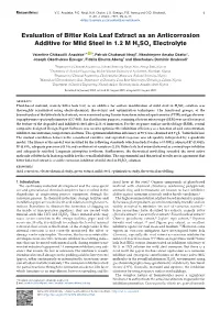 Evaluation of Bitter Kola Leaf Extract As an Anticorrosion Additive for Mild