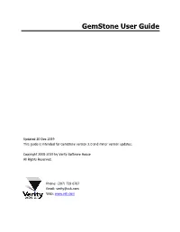 Gemstone User Guide