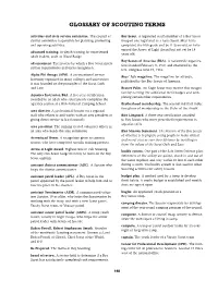 Glossary of Scouting Terms Activities and Civic Service Committee
