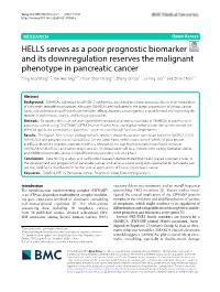 HELLS Serves As a Poor Prognostic Biomarker and Its Downregulation