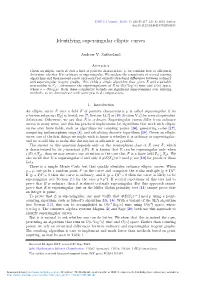 Identifying Supersingular Elliptic Curves