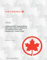 Management Discussion and Analysis of Results of Operations and Financial Condition