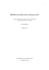 Modelling Religious Signalling