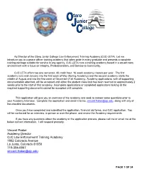 OJC-Law Enforcement Academy Application