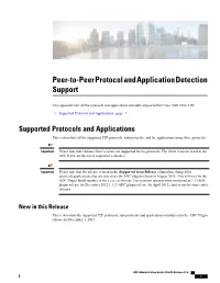Peer-To-Peer Protocol and Application Detection Support