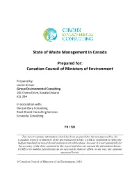 State of Waste Management in Canada