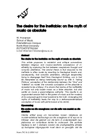 The Desire for the Ineffable: on the Myth of Music As Absolute