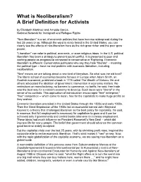 What Is Neoliberalism? a Brief Definition for Activists by Elizabeth Martinez and Arnoldo Garcia, National Network for Immigrant and Refugee Rights