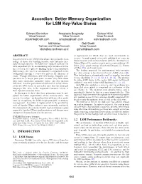Accordion: Better Memory Organization for LSM Key-Value Stores