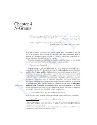 Chapter 4 N-Grams