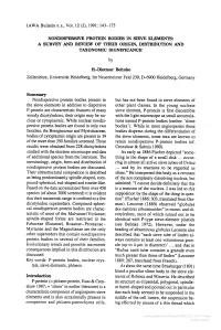 Nondispersive Protein Bodies in Sieve Elements: a Survey and Review of Their Origin, Distribution and Taxonomic Significance