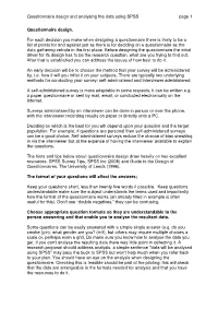 Questionnaire Analysis Using SPSS