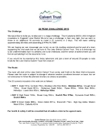 22 PEAK CHALLENGE 2015 the Challenge
