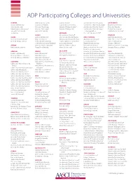 ADP Participating Colleges and Universities