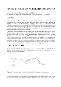 Basic Course on Accelerator Optics