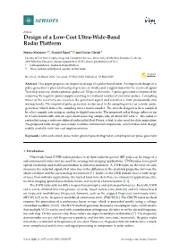 Design of a Low-Cost Ultra-Wide-Band Radar Platform