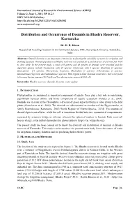 Distribution and Occurrence of Desmids in Bhadra Reservoir, Karnataka
