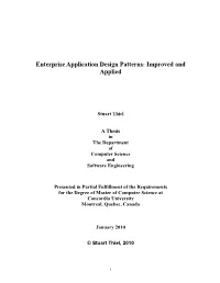 Enterprise Application Design Patterns: Improved and Applied