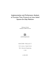 Implementation and Performance Analysis of Precision Time Protocol on Linux Based System-On-Chip Platform