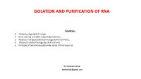 Isolation and Purification of Rna