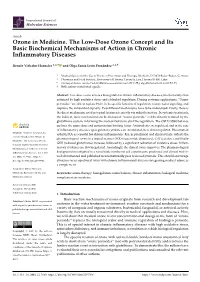Ozone in Medicine. the Low-Dose Ozone Concept and Its Basic Biochemical Mechanisms of Action in Chronic Inﬂammatory Diseases