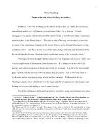 Pathos at Oraibi: What Warburg Did Not See*