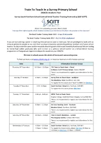 Train to Teach in a Surrey Primary School 2020/21 Academic Year