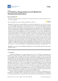 A Predictive Fingerstroke-Level Model for Smartwatch Interaction