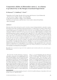 Competitive Ability of Rhinanthus Minor L. in Relation to Productivity in the Rengen Grassland Experiment