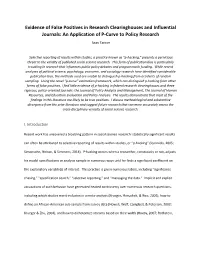 Evidence of False Positives in Research Clearinghouses and Influential Journals: an Application of P-Curve to Policy Research