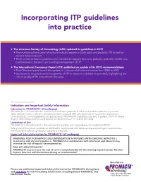 Incorporating ITP Guidelines Into Practice