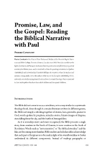 Promise, Law, and the Gospel: Reading the Biblical Narrative with Paul Pierre Constant