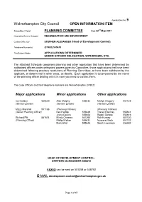 Wolverhampton City Council OPEN INFORMATION ITEM