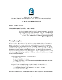 1 a Service of Healing
