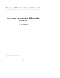 A Primer on Exterior Differential Calculus