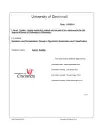 Epistemic and Nonepistemic Values in Psychiatric Explanation And