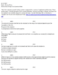 Example of Private Pilot Test Question Bank [Pdf]
