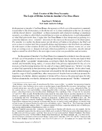 God, Creator of His Own Necessity: the Logic of Divine Action in Anselm’S Cur Deus Homo