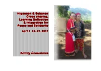 Higaunon & Subanen Cross Sharing, Learning Reflection & Integration