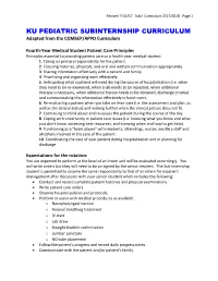 KU PEDIATRIC SUBINTERNSHIP CURRICULUM Adapted from the COMSEP/APPD Curriculum