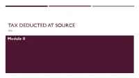 Tax Deducted at Source Tds