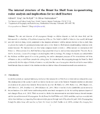 The Internal Structure of the Brunt Ice Shelf from Ice-Penetrating Radar Analysis and Implications for Ice Shelf Fracture Edward C