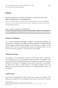 Changes in Parliament Institutional Changes Cabinet Report