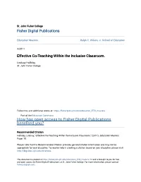 Effective Co-Teaching Within the Inclusive Classroom