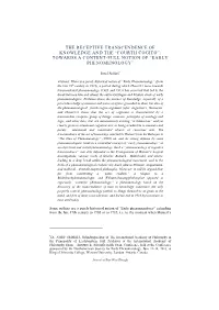 “Fourth Cogito”: Towards a Content-Full Notion of “Early Phenomenology”