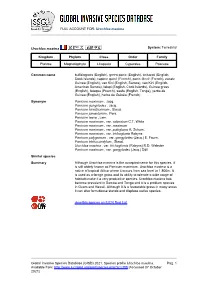 FULL ACCOUNT FOR: Urochloa Maxima Global Invasive Species Database (GISD) 2021. Species Profile Urochloa Maxima. Available From