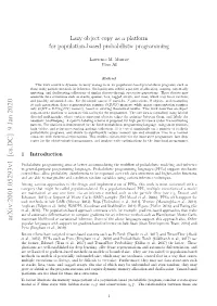 Lazy Object Copy As a Platform for Population-Based Probabilistic Programming