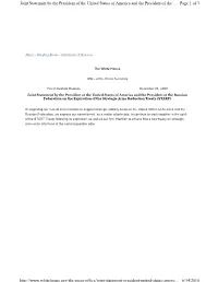 New Start Joint Statement from December 2009
