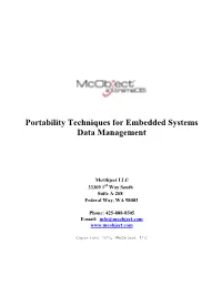 Portability Techniques for Embedded Systems Data Management