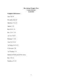 Revelation Chapter Two Lanny Sterms 4-22-2021 Scripture References